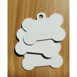 Sublimacja DIY Pusty White Metal Bone Pet Dog Tag ID Card