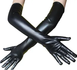 Mittens strech PU кожа тощий длинный перчатка панк рок хип-хоп джазовые диско-танцевальные перчатки блестящие металлические варежки косплей аксессуар GC738