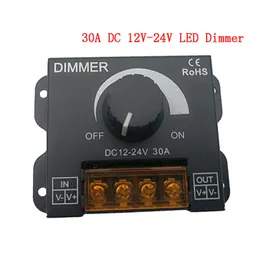 DC 12V-24V LED Dimmer Switch 30A 360W Spänningsregulator Justerbar styrenhet för LED-lampor Ljuslampa dimmare