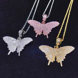 6cm alloy butterfly pattern Pendant Necklace with 65CM Twist chain or 45cm Cuban Link for Fashionable woman and Girlfriend accessories