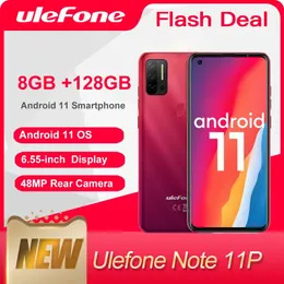ULEFONE Note 11P Android 11 (2021) Smartphone 8 GB + 128 GB 4G-LTE Odblokowany telefon Global Vision 4400MAH 48mp Camera Telefony komórkowe