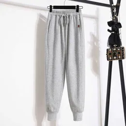 Primavera Outono Sweatpant Unisex Cinza Calças de Suor Swearshirt Casual Loxo Baggy 210531