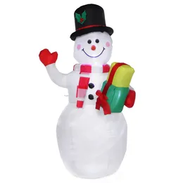 Inflatable Christmas Snowman Model LED Light Colorful Rotate Airblown Dolls Toys for Home Household Parties Christmas Accessories