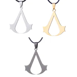 Mode Enkelhet Assassin's Creed Stainless Necklace Mäns Dubbelkniv Titan Stål Hängsmycke Smycken Gift för Kvinnor