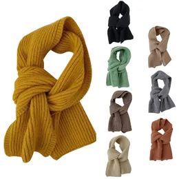 Scarf Female Winter Solid Color Short Wool Knitting Student Autumn and Winter Japanese Soft Collar All-Match