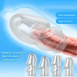 Cockrings Dick Cock Ring For Men Reusable Silicone Penis Enlargement Glans Sleeve Male Foreskin Delay Ejaculation Sex Toys 210629