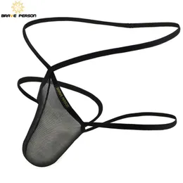 Underbyxor BRAVE PERSON SEXY Transparenta Mäns Briefs Thongs Jockstrap Penis Pouch Mesh Andningsbara Underkläder Män Low-Waist Gay G-String