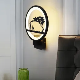 Black Modern Led Wall Lamp For Living Room Bedside Lights Bedroom Lustres Leds Sconce Light Art deco Walls Lighting 220V 110V Cool White