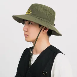 Solhatt Herr/Kvinnor Sommar Vattentät Wide Birm Bucket Hat UV-skydd Boonie Hattar för Fiske Vandring Trädgård Beach TX0132