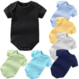 Baby Boy Bodysuit Premature Tee Shirts Bekväma Soft Spädbarn Kläder Blank Nyfödd One-Piece Kläder Jumpsuits Babywear 210413