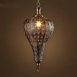Марокканская лампа ретро железные металлические подвесные подвесные светильники промышленные винтажные винтажные декора в чердака/гостиная ресторан кухонные лампы