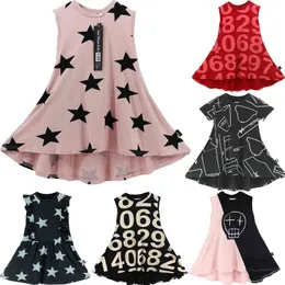 Summer Girls Party Princess Abiti Baby Gril Abbigliamento Bambini Dress Fashion Brand Kids Costume Printing 210317