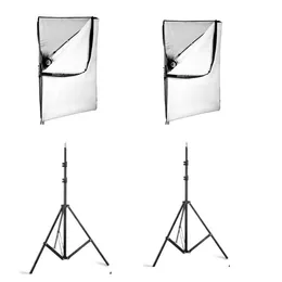 Fotografia Softbox Iluminação Kits 50x70cm E27 Base Profissional Sistema de Luz Contínua para Photo Studio Equipment 2m Tripé