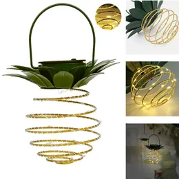 Ananas Sollampa Hängande Fairy String Lights No.LED 30LED 60LED VARM VIT DECORATION PATH OUTOME Vattentät trädgård