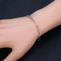 Link, łańcuch 4mm Mężczyźni Bransoletka Ze Stali Nierdzewnej Spinacz Link Dla Kobiet Punk Wrist Jewelry Braslet 2021 Drop