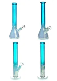 빈티지 16inch 무지개 빛깔의 비커 스트레이트 9mm 유리 봉 물 담뱃대 물 파이프 오일 Dab rigs Percolator 고객 자신의 로고를 넣을 수 있습니다