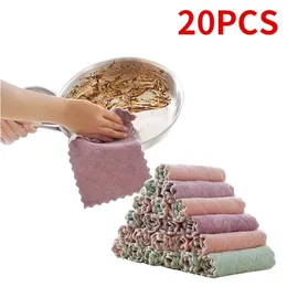 20pcs Super Absorbent Microfiber Kitchen Dish Cloth High-efficiency Tableware Household Cleaning Towel Kitchen Tools Gadgets 211215