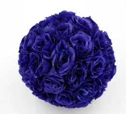 2021 10 sztuk Royal Blue 5inch Rose Flower Kissing Ball Wedding Flowers Decoration