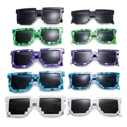 Utomhus Eyewear Thug Life Gamer Robot Retro Pixel Mosaic Solglasögon Party Cosplay Sun Glasses UV400 Cycling Eyewear For Kids Adults Män kvinnor