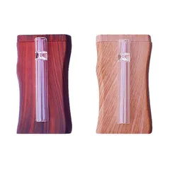 Handmade ABS Wood Dugout Pipes Box with Glass Tube Smoking Accessories Filter Digger One Hitter Bat Cigarette Pipe Case Container Hookahs Bongs