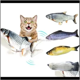 ペットホームガーデンドロップデリバリー2021 USB充電器の移動インタラクティブチューチューバイトおもちゃキャットニップ用品子猫魚フロップキャットワギング