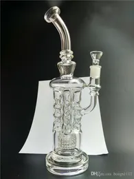 FTK Glass Torus Bong Klein Oil Rig Recycler Smoking Water Pipe giunto dimensioni 14,4 mm 10 pollici di altezza