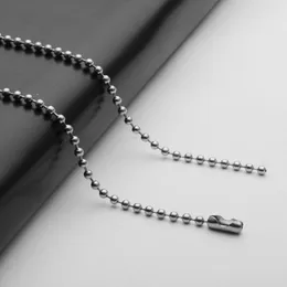 2.4mm Stainless Steel Beaded Ball Link Chain Necklace 50cm 55cm 60cm 70cm For Pendants Jewelry