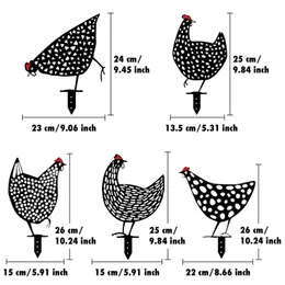 5 sztuk Dekoracje Kurczaka Hollow Akryl Zwierząt Zwierząt Hen Stawka Ozdoby Na Wielkanoc Dom Outdoor Yard Garden Garden Piętro Decor 210607