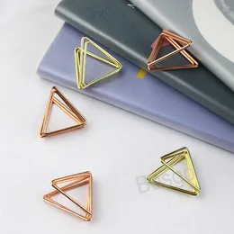 Mini Metal Papper Klipp Guld Silver Triangle Papers Clip Bookmark Memo Planner Filing Clamp School Office Stationery Supplies BH5584 TYJ