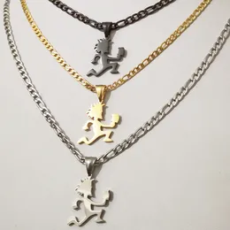 (Jungenstil) Edelstahl-Anhänger Jugallo Hatchetman Hatchet Man Charms MINI Kleine 1'' große Halskette ICP Jewelry Silber/Gold/Schwarz 4 mm 24 Zoll NK-Kette
