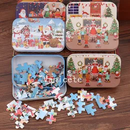 Christmas decoration DIY small gift 60 piece children's manual Santa Claus Puzzle wooden kindergarten gift T2I52466
