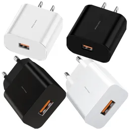 Snabba snabba laddare QC3.0 EU US AC Power Adapter 18W Wall Chargers för iPhone 7 8 11 13 14 SAMSUNG S10 S11 S20U Android Phone PC