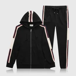 Män Sportkläder Hoodie och Sweatshirts Svart Vit Höst Vinter Jogger Sportkläder Mens Sweat Suits TrackSuits Set Plus Size M-3XL 418-14