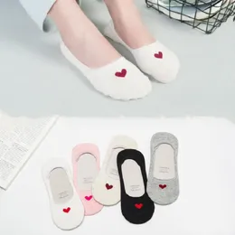 Strumpor Hosiery 5 Pare / Set Kvinnors Ankel Sock Kvinna Bomull Osynlig Asakusa Båt Ladies Koreansk Non-Slip Fashion With Print Popite