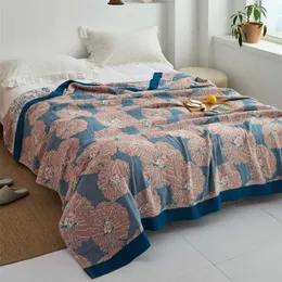 Japoński rzut koc bawełniany gaza ręcznik cztery sezony narzuty miękkie leisure koc pojedynczy podwójny dormitorium domowa sofa pokrywa 211122
