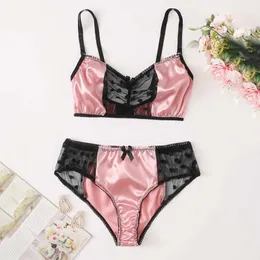 Sexy Pajamas Set Summer Vネックノースリーブレースドット下着のための女性ファッションナイトウェアビリズナダムスカサイズs-3xl Q0706