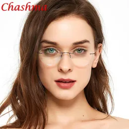 Ren Titaniumglasögon Rimless Optisk Frame Prescription Spectacle Frameble Glasögon för Man och Kvinnor Klart Linser Mode Solglasögon