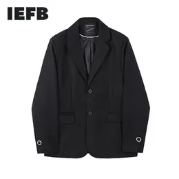 IEFB erkek giyim Bahar Siyah Casual Suit Erkek Kore Tarzı Trendy Yakışıklı Tek Göğüslü Blazers Erkek 9Y3453 210524