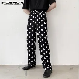 Männer Casual Hosen Mode Polka Dot Gedruckt Hosen 2021 Frühling Taste Gerade Böden Mann Freizeit Zipper Patalones 5XL Männer der