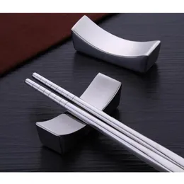 100pcs Chinese Chopstick Rest Traditional Irregular Square 304 Stainless Steel Chopsticks Holder Rack Frame Kitchen Tools