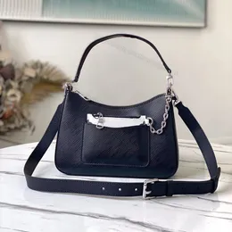 Ayna Kaliteli Omuz Çantası Crossbody Tote Mareller Tahıl Zinciri Canvas Calfskin Tote Moire Akşam Debriyaj Bezelye Hobos Kavisli Çanta 25cm 80688 Kutu L111