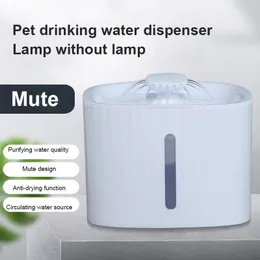 Cat Bowls matare Automatisk Pet Dag Water Fountain med LED Electric Dog Mute Drinker Feeder Bowl Drinking Dispenser