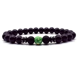 Strands Natural Mix Frostat Tiger Eye Malachite Turquoes Lava Stenpärlor Armband Handgjorda Män Kvinnor Par Energi Vulkaniska Armband