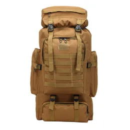 Outdoor 80L Large Capacity Military Backpack Tactical Backpack Mountaineering Bag Camping Hiking Military Camo Water-repellent Q0721