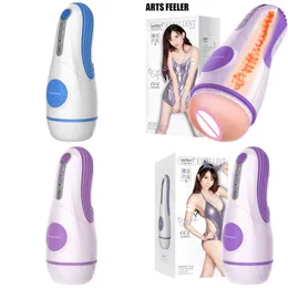 NXY Sex Masturbators Arts Feeler Male Masturbation Cup Automatic Sucking Vibrator Insertion Simulation Vagina Heating Toys for Men 220127