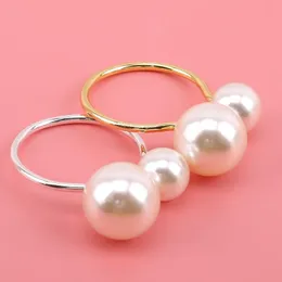 Portatovaglioli Portatovaglioli in metallo dorato con perle in metallo argento per la decorazione della tavola di casa per banchetti di nozze