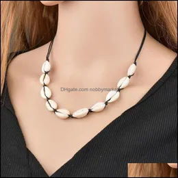 Chokers Naszyjniki Wisiorki Biżuteria Aessories Produkt Hawaje Wiatr Osobowości Czas Wypoczynek Wisiorek Czysty Manual Krótki Fundusz Clavicle Shell Ne