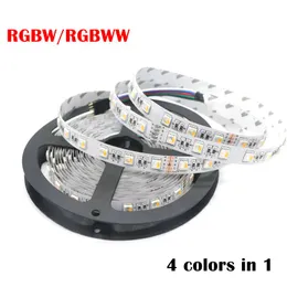 RGBW LEDストリップ5050 SMD DC12V 24Vの柔軟ライト4色1 LEDチップ60 LED / M防水5M /ロット