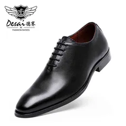 DESAI Men's Business Dress Casual Shoes For Men Soft Genuine Leather Fashion Mens Comfortable Oxford Shoes H1125