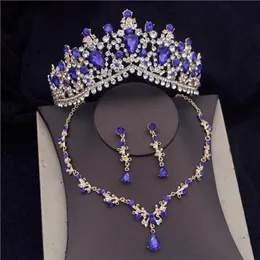 Earrings & Necklace Gorgeous Crystal Bridal Jewelry Sets For Women Fashion Tiaras Necklaces Set Wedding Crown Bride Jewellry